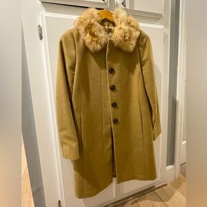 Banana Republic Woman’s XS Pea Coat Faux Fur